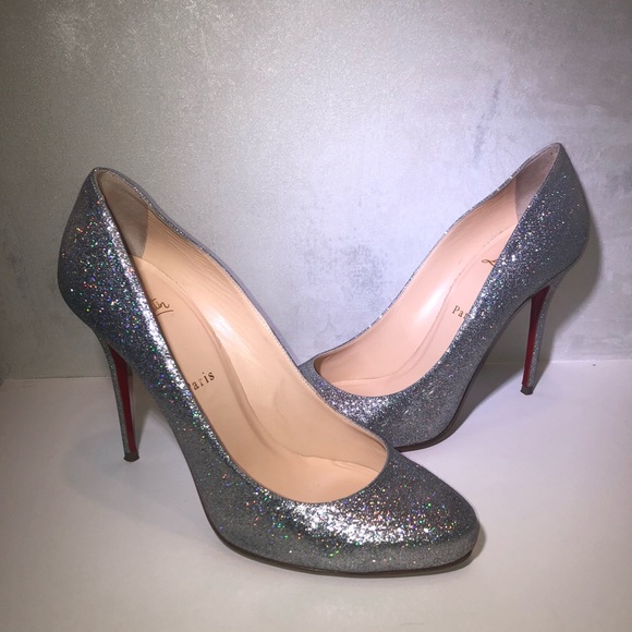 🔴traded🔴Christian Louboutin Silver Glitter high - Picture 7 of 8